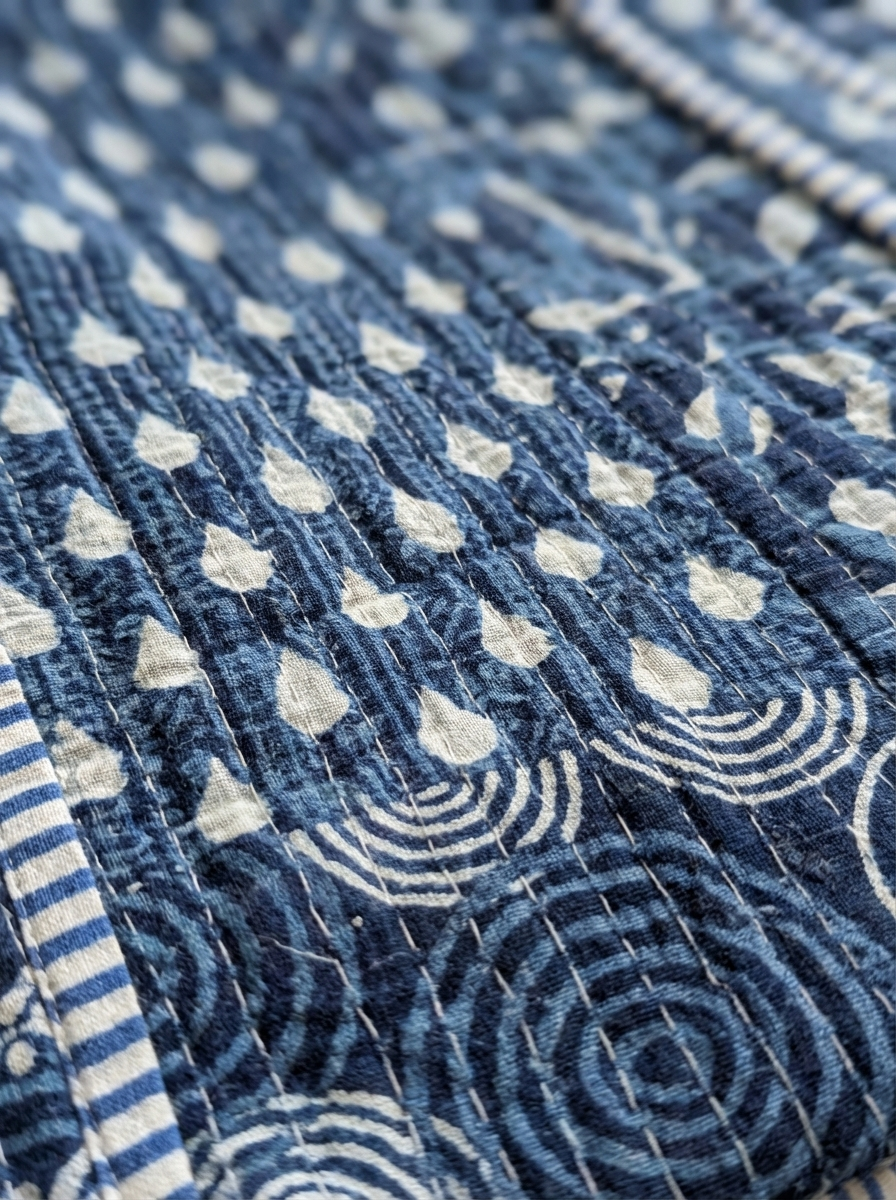 Hand Block Printed Tote Bag, worn/styled view