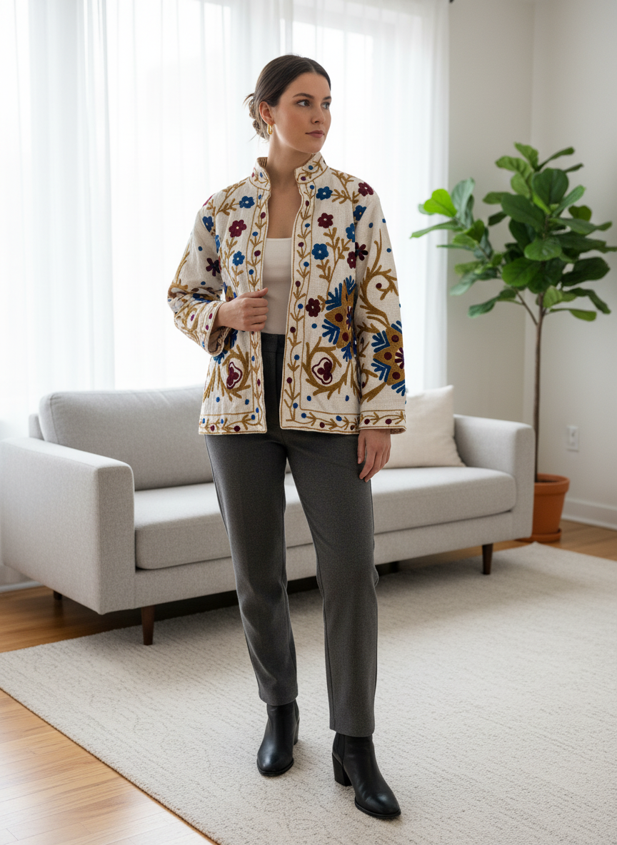 Meher Hand-Embroidered Suzani Jacket