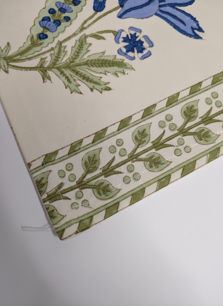 Blue Floral Cotton Block Print Placemats