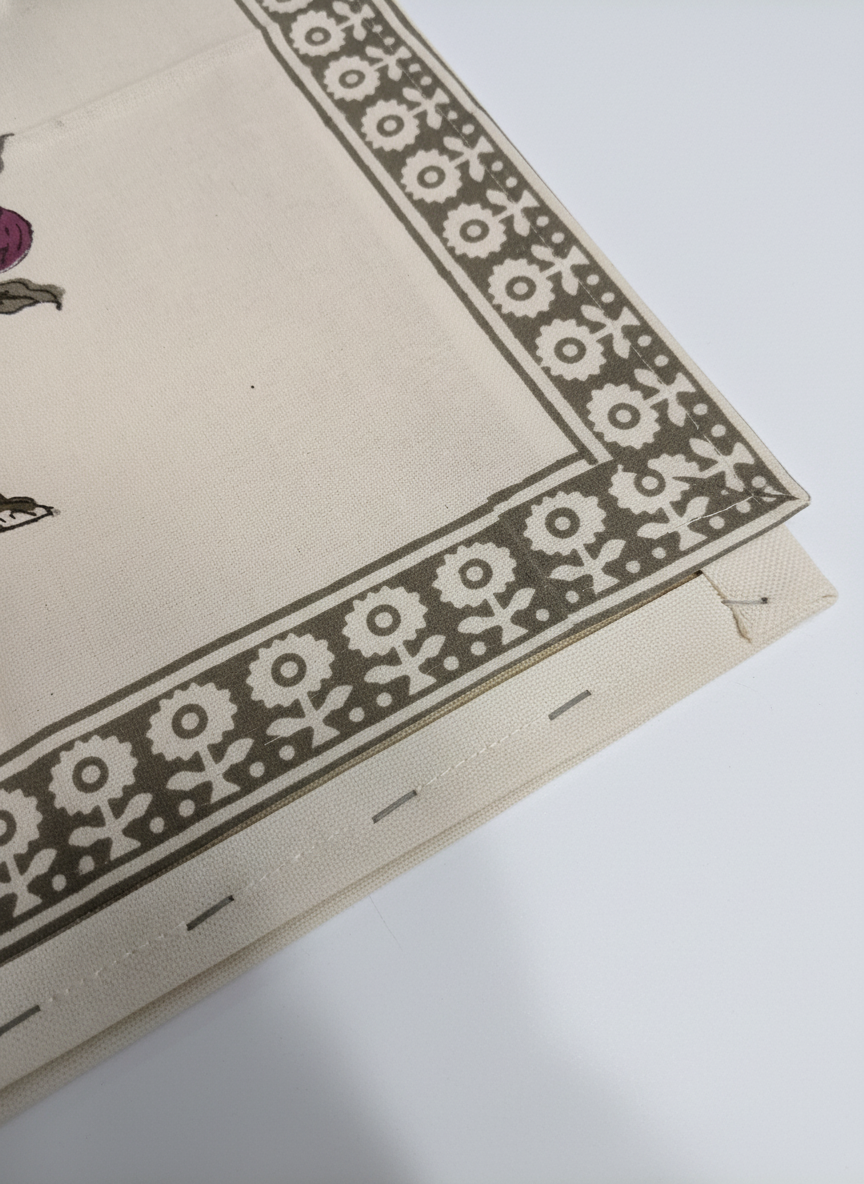 Pomegranate Tree Block Print Napkins (Grey)