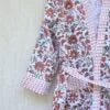 Floral Jaal White & Rust Cotton Waffle Bathrobe