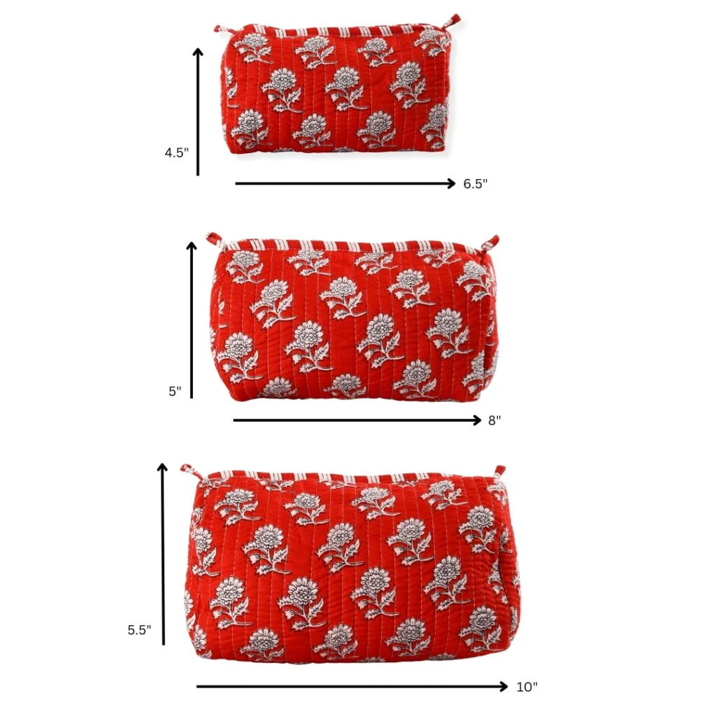 Blue Floral Heritage Travel Pouch
