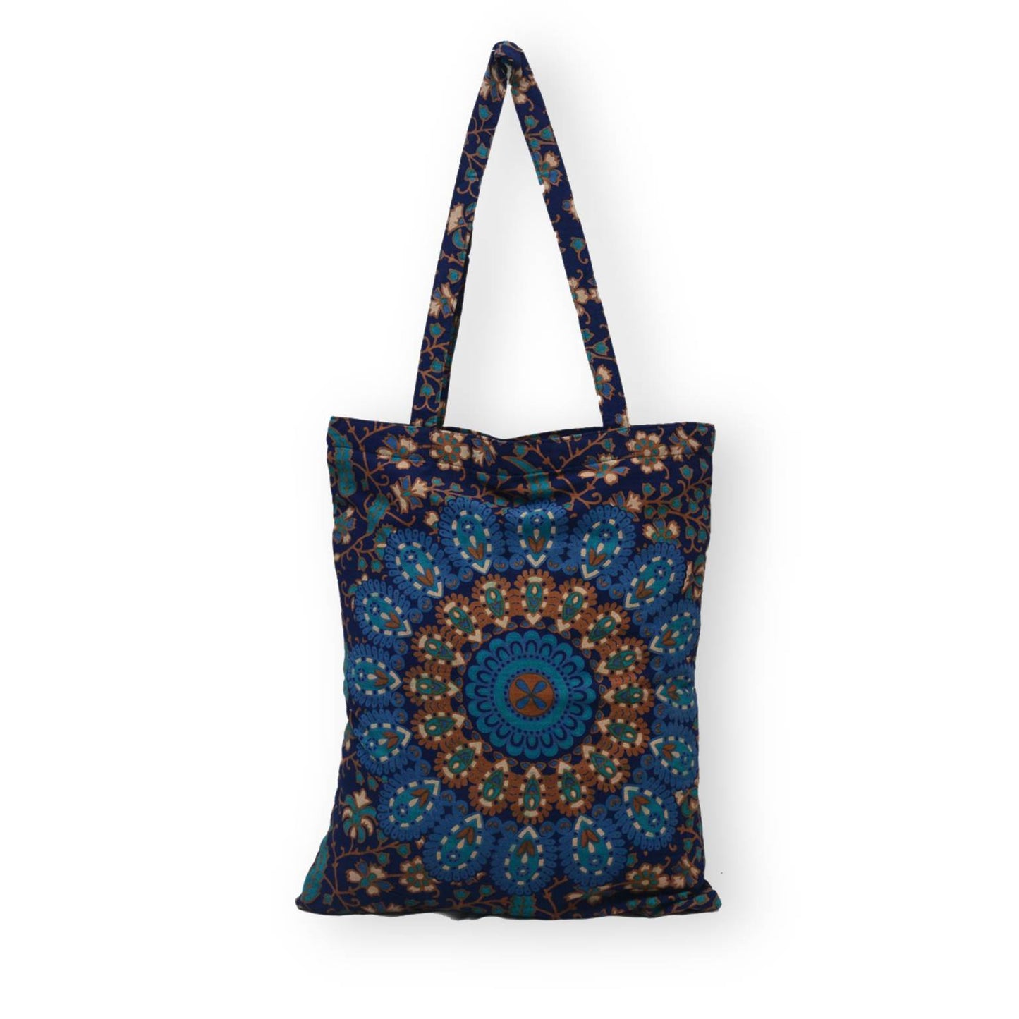 Indian Mandala Shoulder Bag Cotton Multipurpose Blue Bag Boho Tote Bag