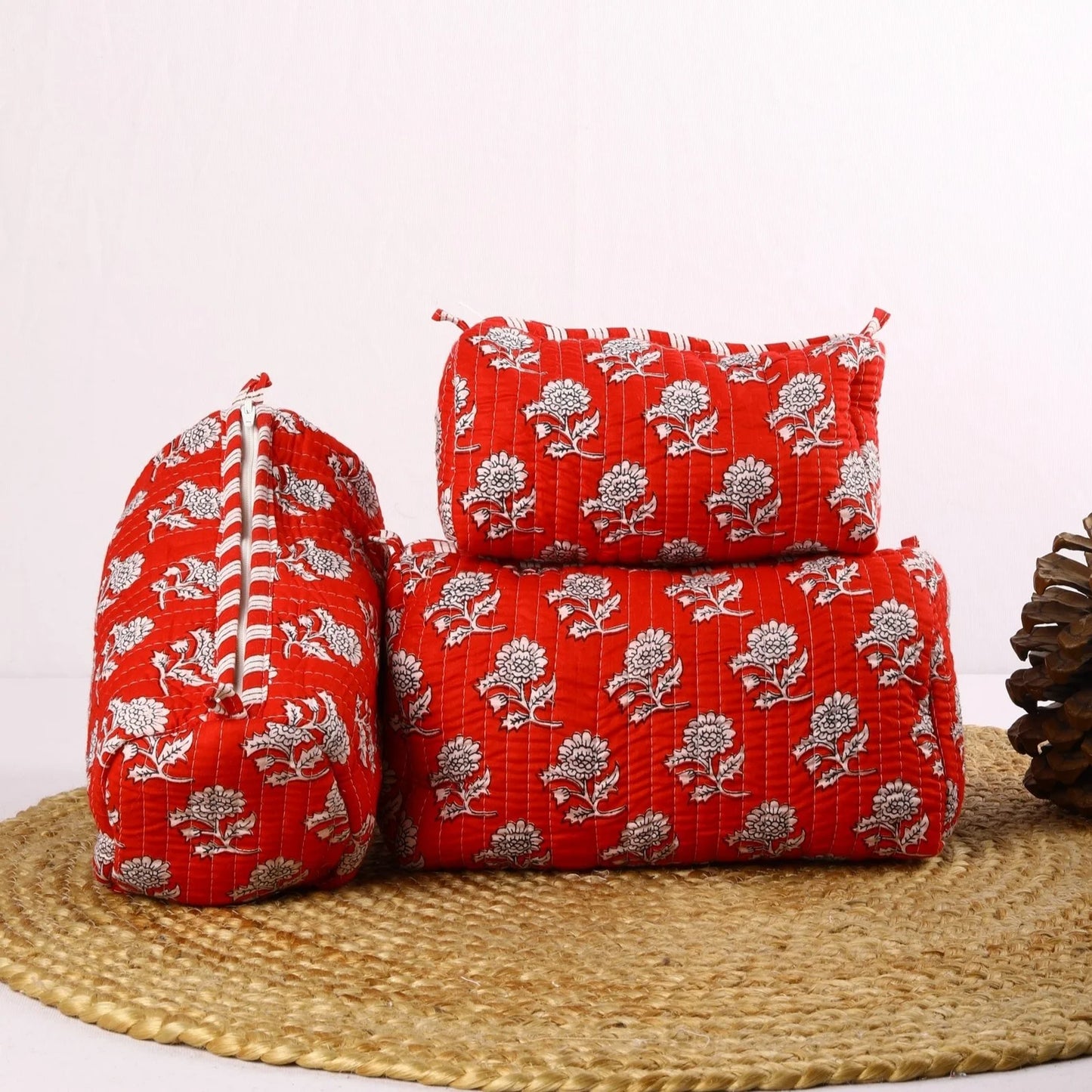 Cherry Red Heritage Travel Pouch