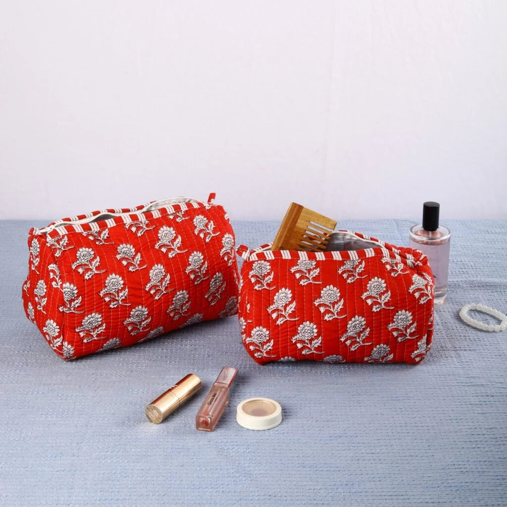 Cherry Red Heritage Travel Pouch