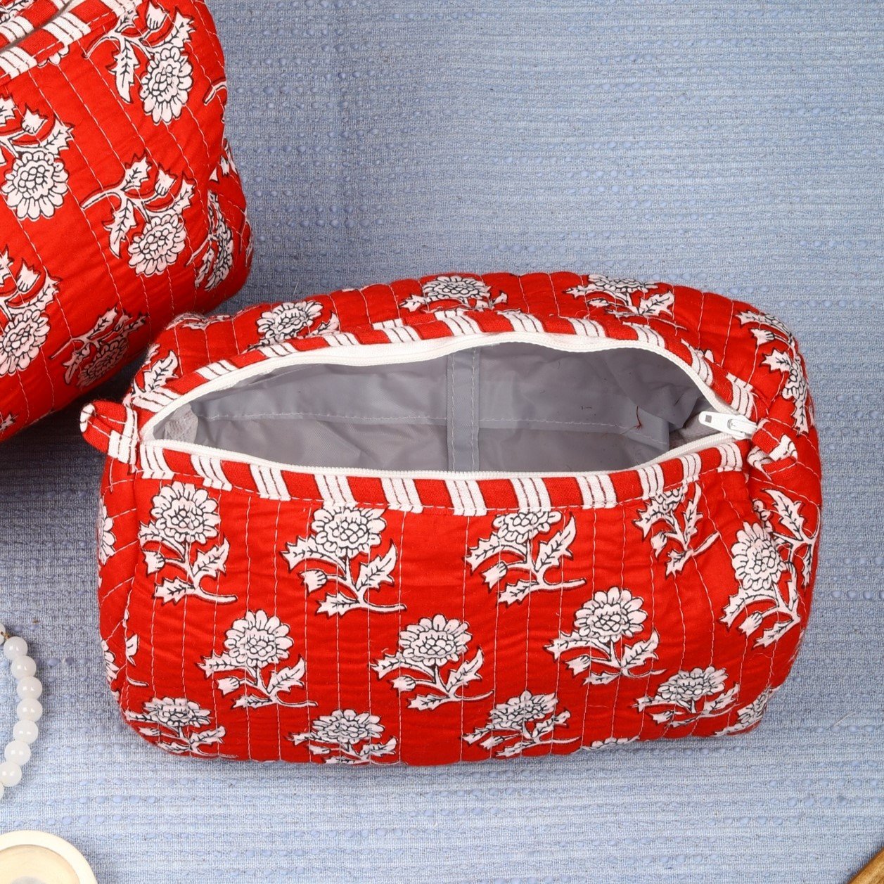 Cherry Red Heritage Travel Pouch
