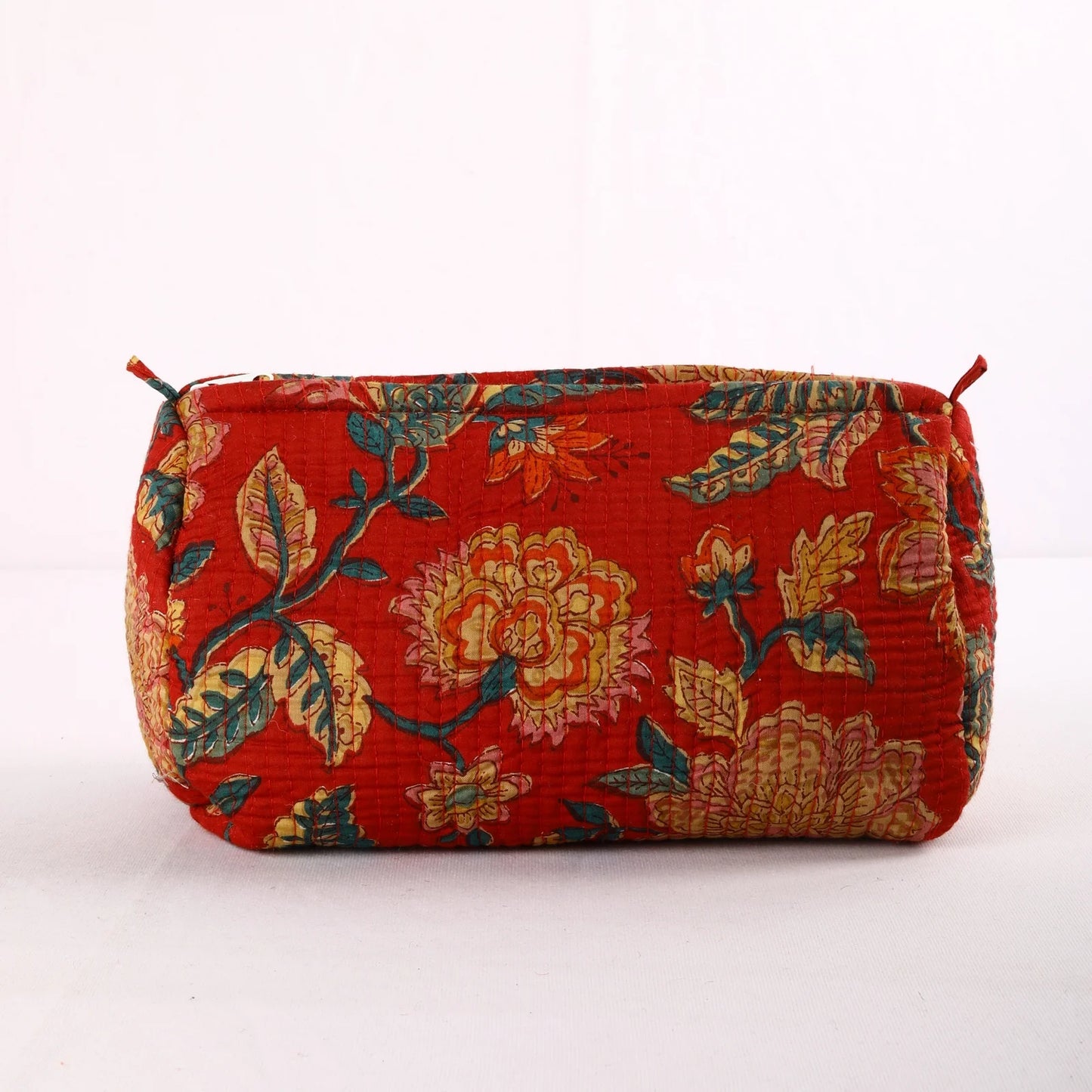 Red Floral Heritage Travel Pouch
