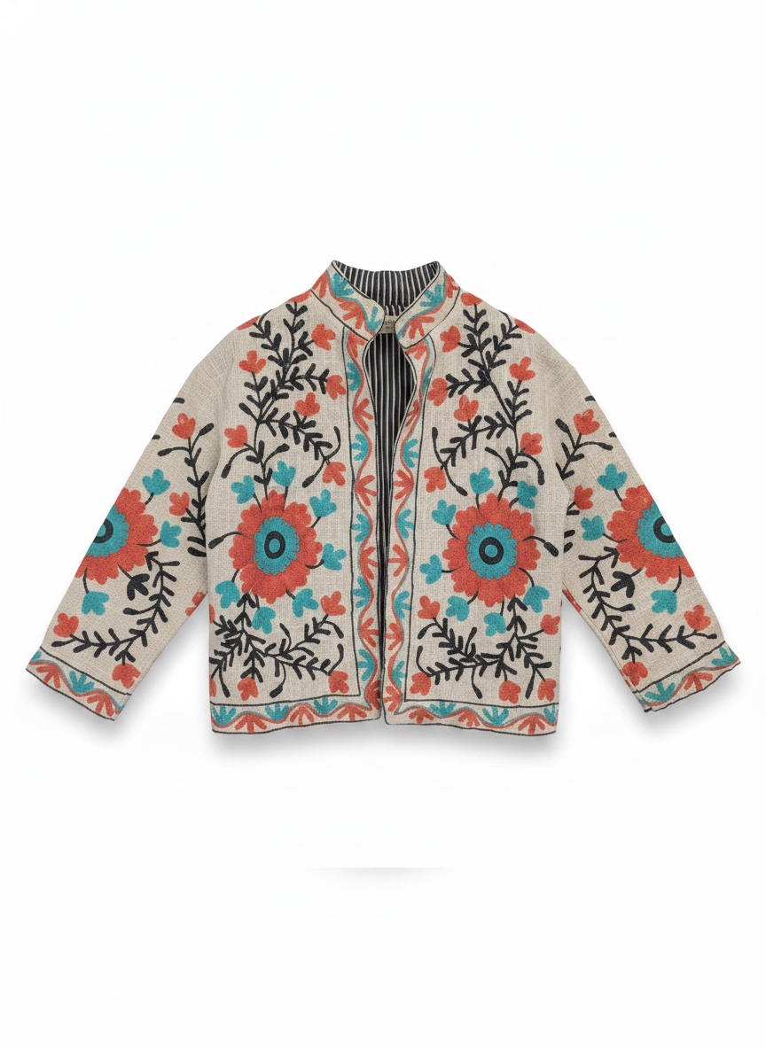 Saanjh Hand-Embroidered Suzani Jacket
