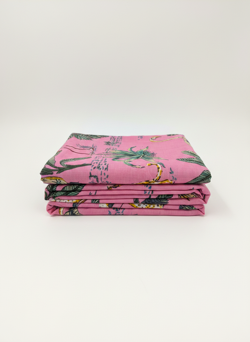Pink Jungle Beach Wrap | Artisanal Cotton Sarong