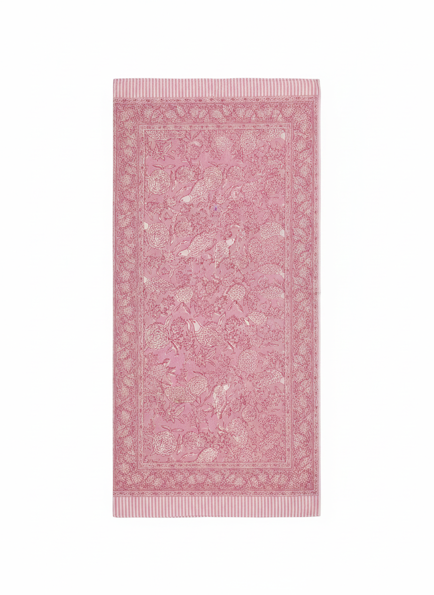 Light Pink Floral Cotton Beach Wrap Sarong