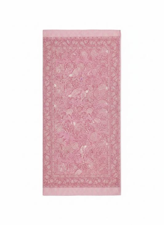 Light Pink Floral Cotton Beach Wrap Sarong