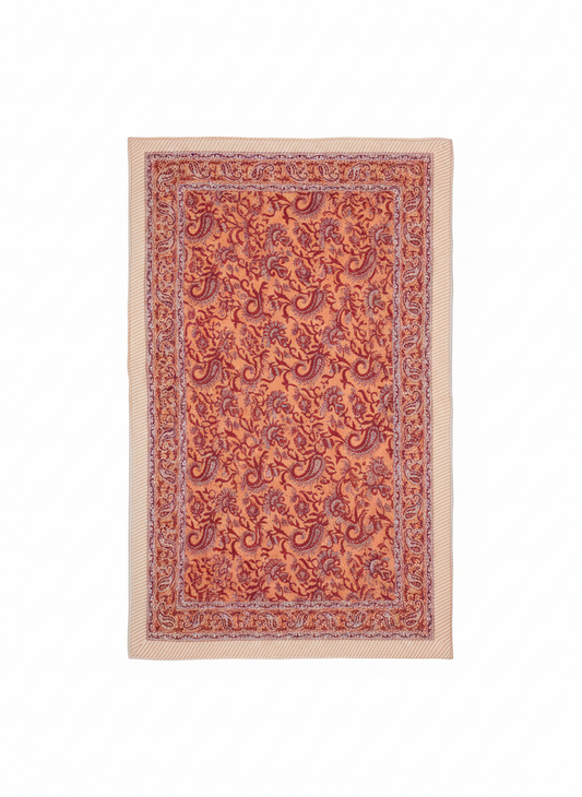 Orange-Red Floral Cotton Beach Sarong