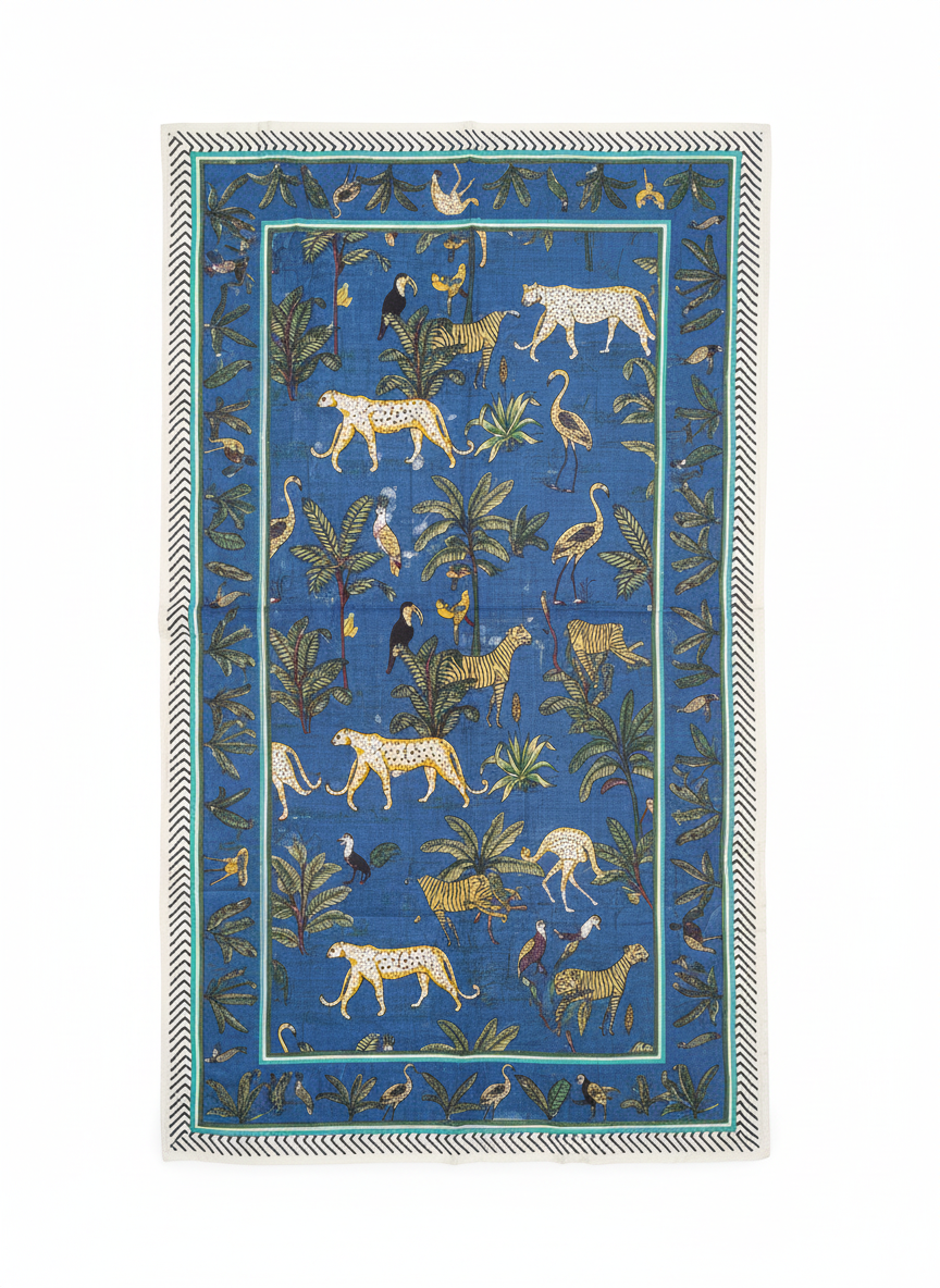 Blue Jungle Cotton Beach Sarong | Draped In Heritage