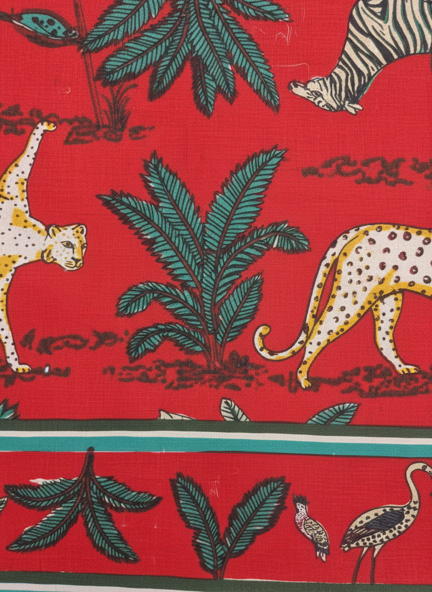 Beach Wrap Red Jungle Cotton Sarong