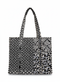 Black Geometric Cotton Tote Bag