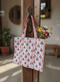 Red Bootiyan Quilted Cotton Tote Bag