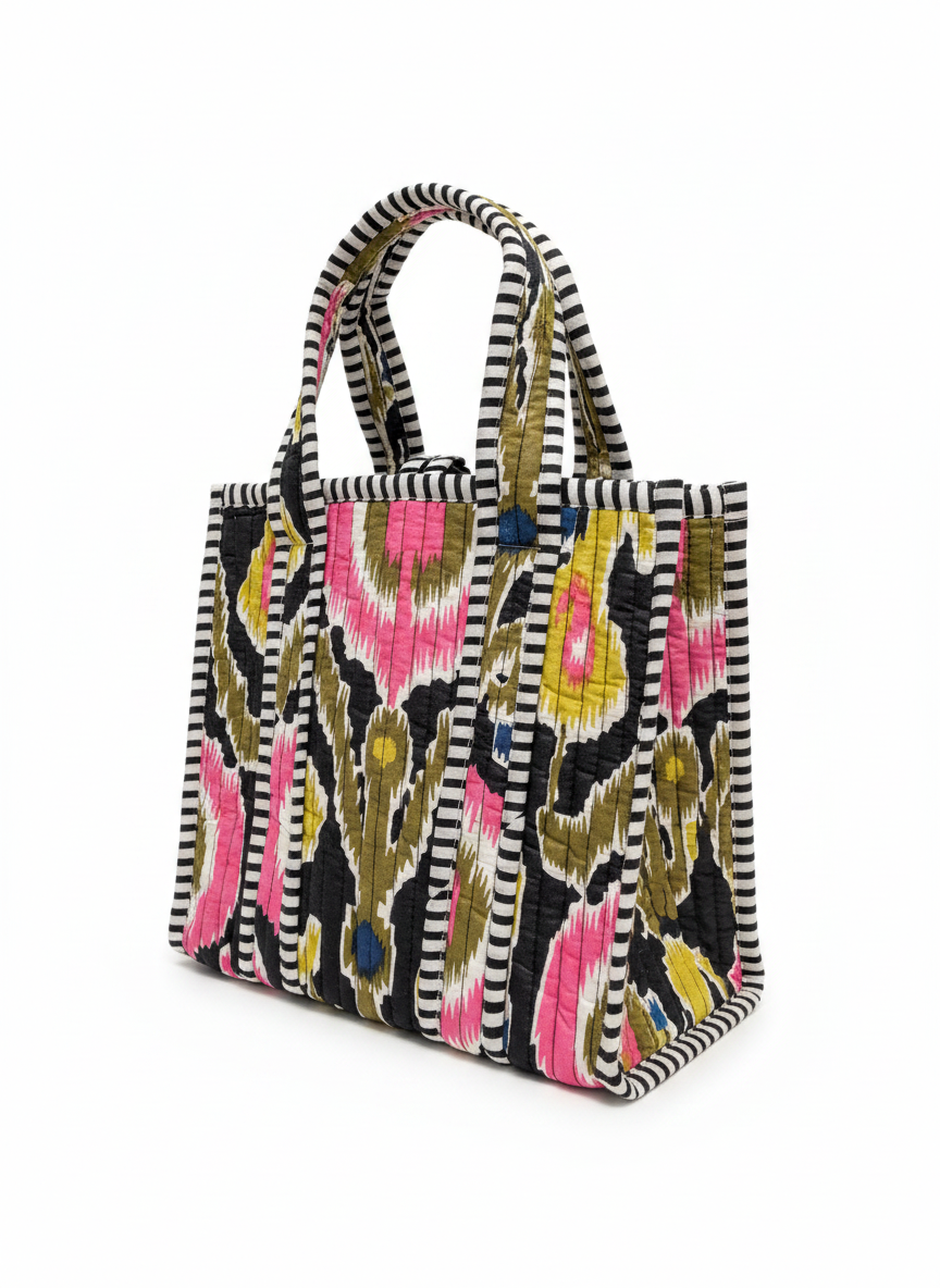 Stylish Ikat Cotton Lunch Bag