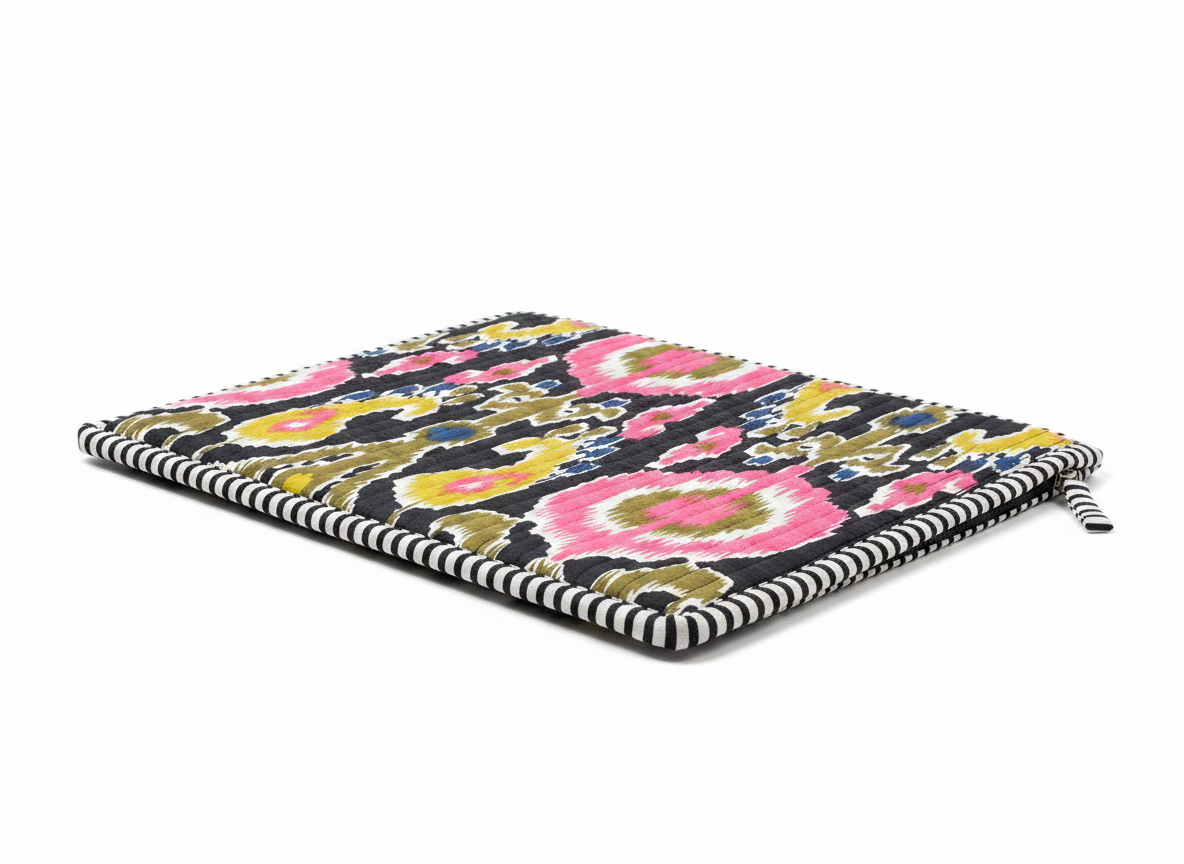 Eclectic Quilted Pure Cotton Laptop Sleeve 13"