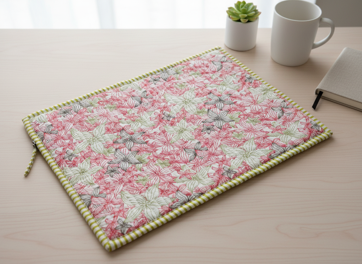 Eclectic Quilted Pure Cotton Laptop Sleeve 13"