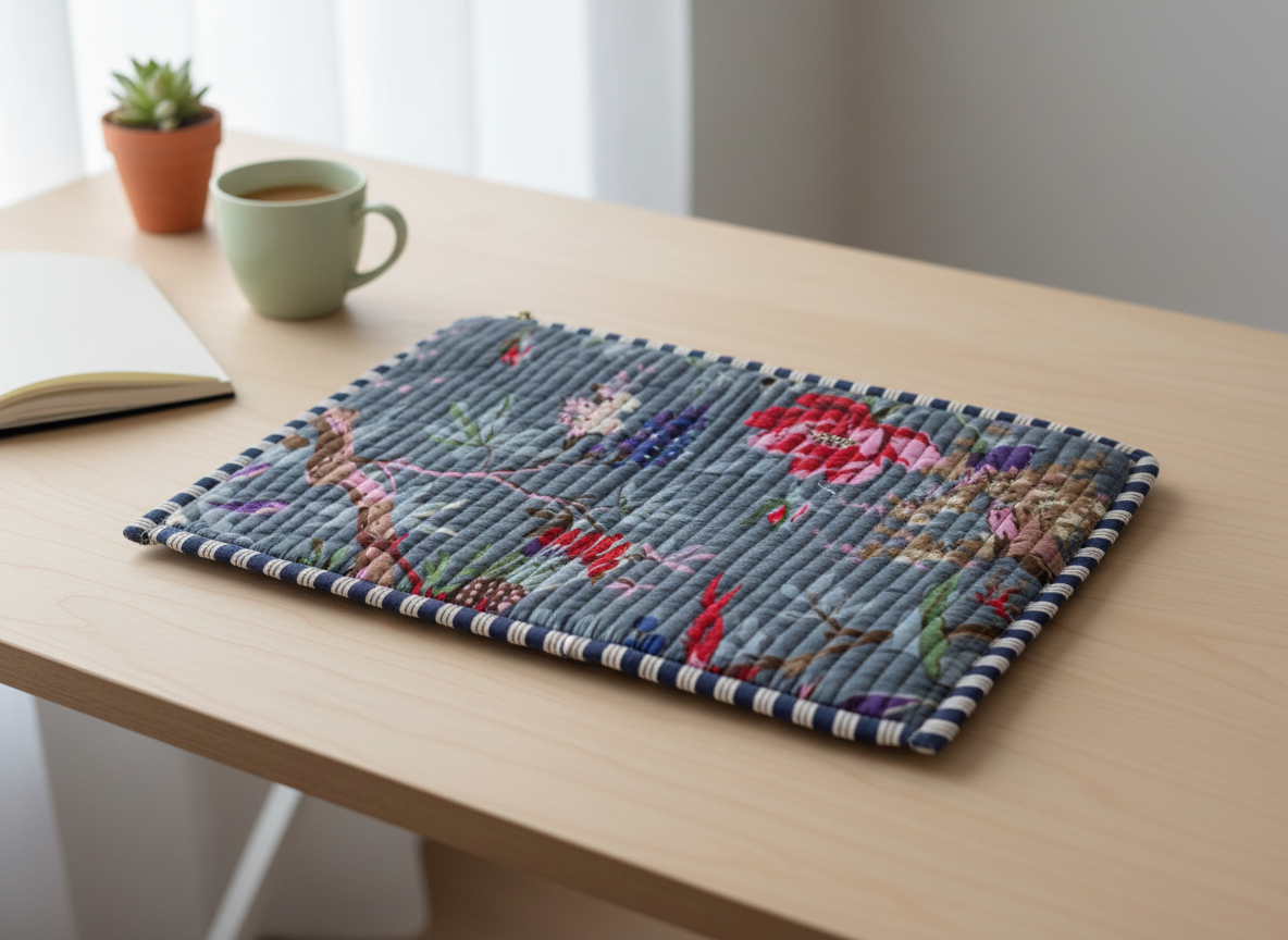 Eclectic Quilted Pure Cotton Laptop Sleeve 13"