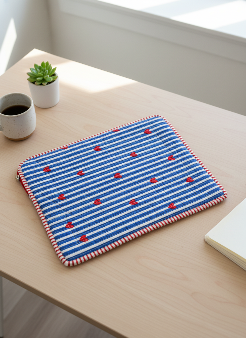 Artisanal Quilted 15-inch Laptop Sleeve