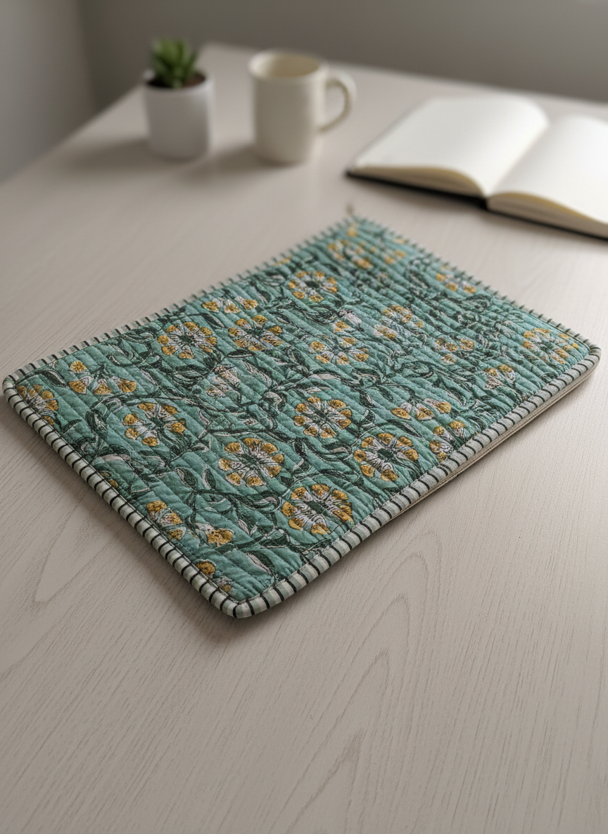 Artisanal Quilted 15-inch Laptop Sleeve