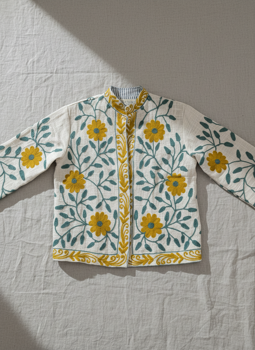 Dreamy Slub Cotton Suzani Jacket