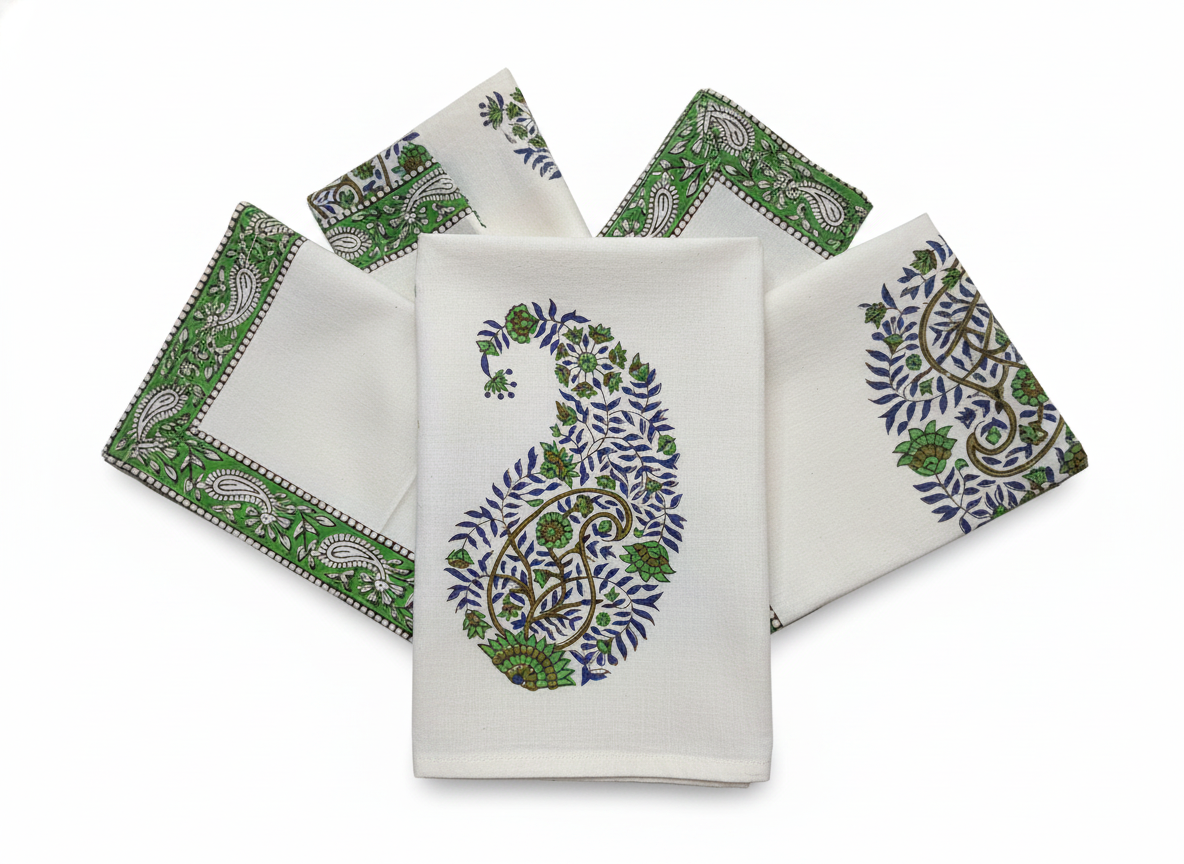 Artisanal Cotton Block Print Napkins