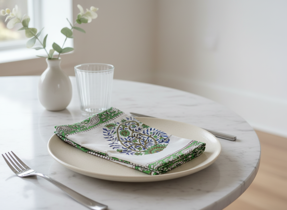 Artisanal Cotton Block Print Napkins