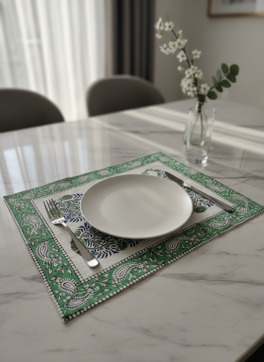 Artisanal Block Print Cotton Placemats