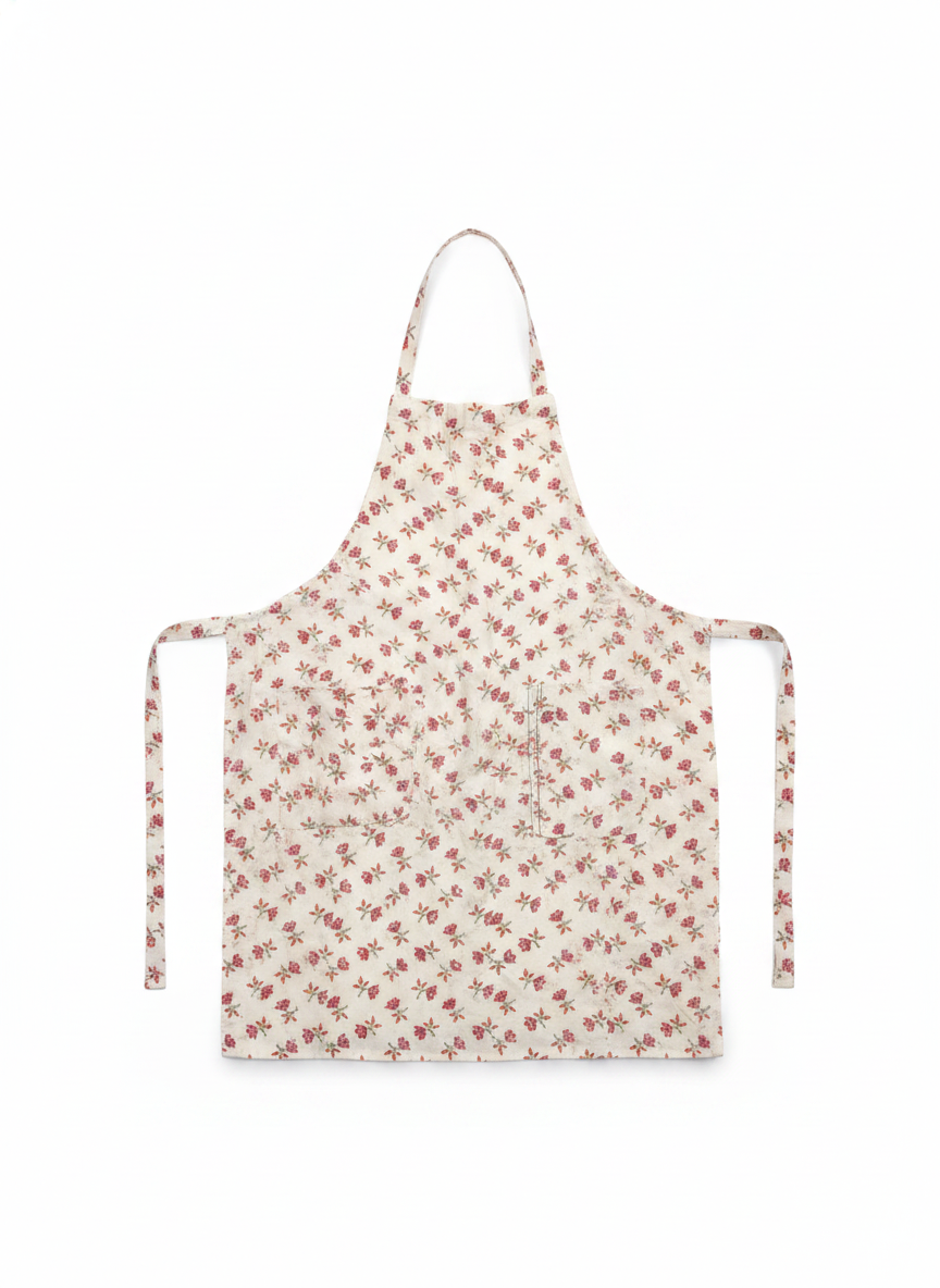 Pink Rosebud Cotton Apron