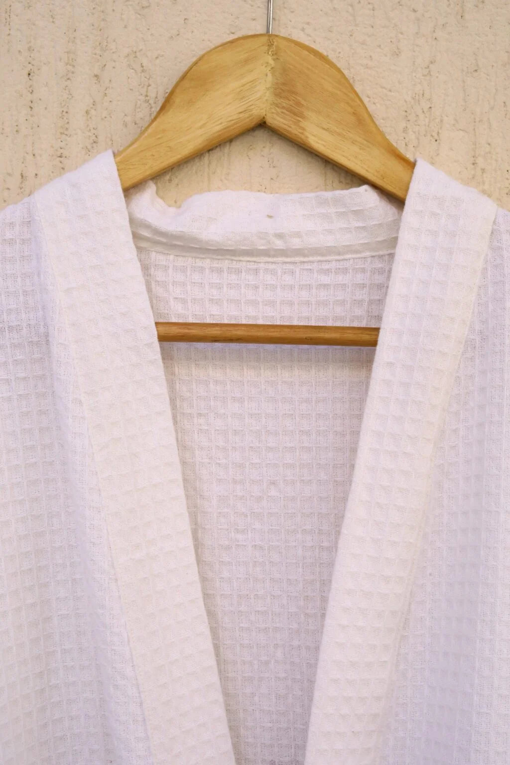 Pink Floral Buta Hand Block Printed Cotton Waffle Bathrobe