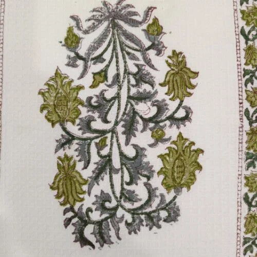 Hand Block Printed Cotton Waffle Towel
