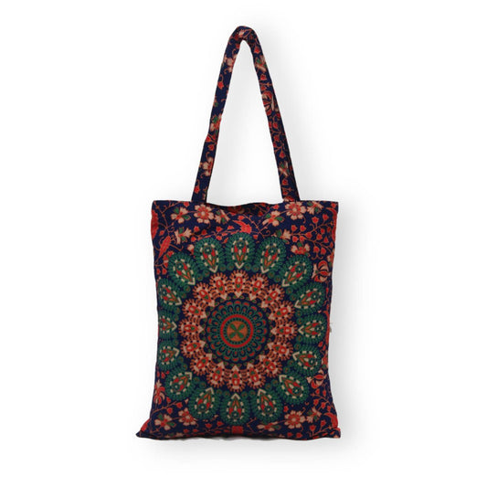 Mandala Shopping Bag Hippie Green Floral