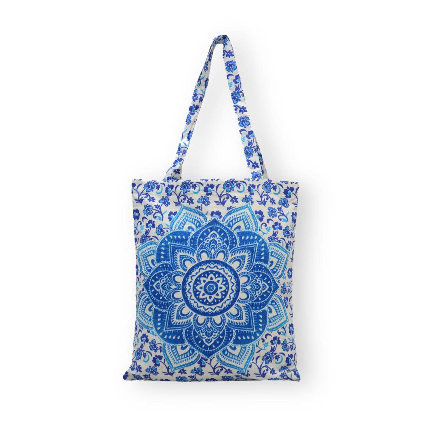 Ombre Mandala Shopping Shoulder Bag Blue