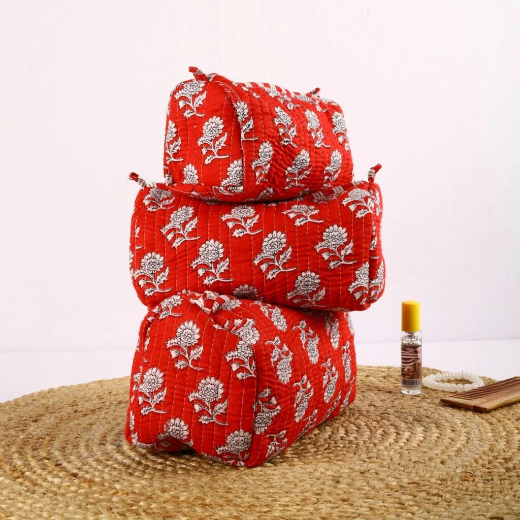 Cherry Red Heritage Travel Pouch