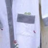 Grey White Bird Cotton Waffle Bathrobe